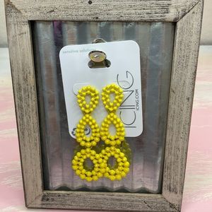 Yellow icing earring